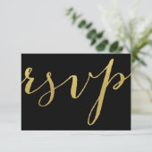Carte Chic Gold et Black RSVP (Debout devant)