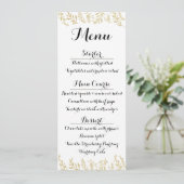 Carte Chic Gold Foil Feuille Réception (Debout devant)
