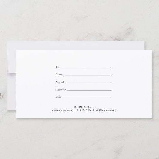 Carte Chic Gold Parties scintillant Certificat cadeau (Dos)