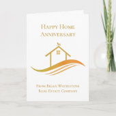 Carte Chic Gold Real Estate Joyeux Anniversaire de Maiso (Devant)