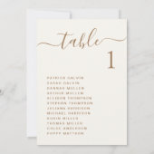 Carte Chic Gold Script Cream Mariage Seing Chart (Dos)