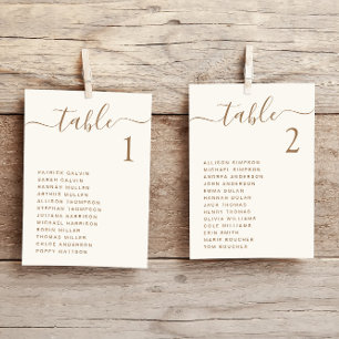 Carte Chic Gold Script Cream Mariage Seing Chart