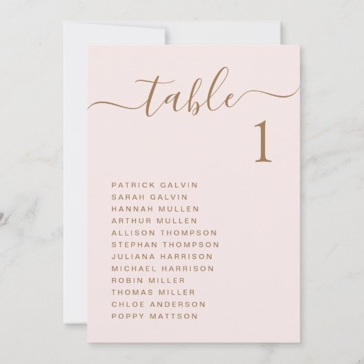 Carte Chic Gold Script Mariage rose (Dos)