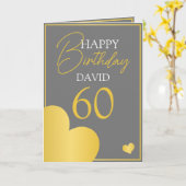 Carte Chic Grey and Gold Husband 60e anniversaire (Fleur jaune)