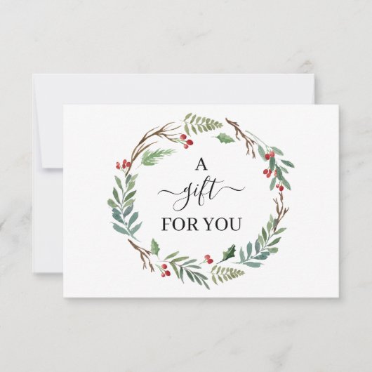 Carte Chic Holly Berry & Feuille Wreath Certificat cadea (Devant)