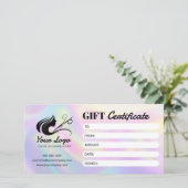 Carte Chic Holographique Hair Salon Certificat Cadeau Lo (Debout devant)