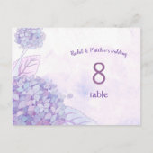Carte Chic Hydrangeas Mariage Numéro de table (Devant)