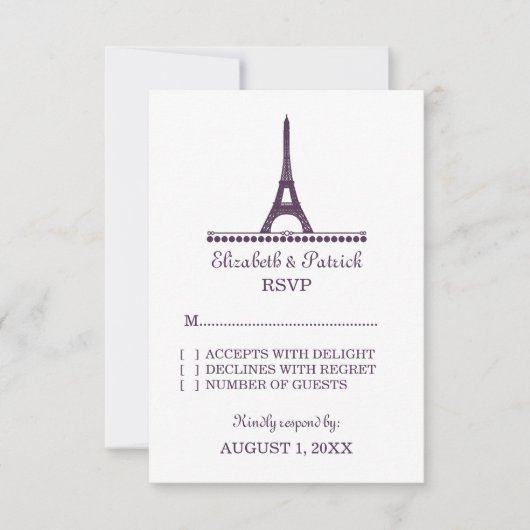 Carte Chic Intervention Parisienne, Violet (Devant)