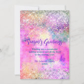 Carte Chic iridescente argent parties scintillant Noël n (Devant)