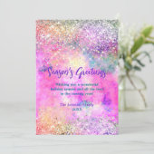 Carte Chic iridescente argent parties scintillant Noël n (Debout devant)