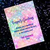 Carte Chic iridescente rose parties scintillant Noël nou