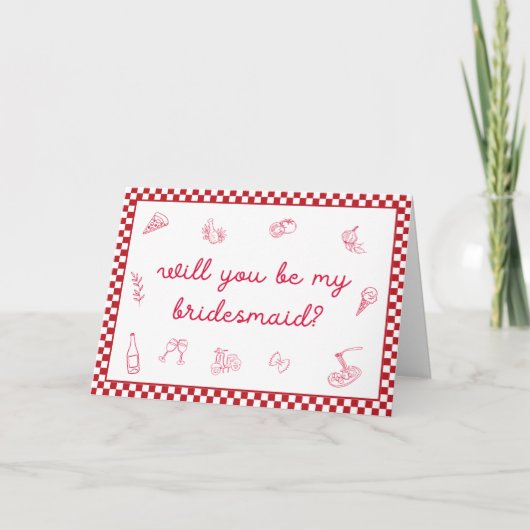 Carte Chic Italien "That's Amore" Bridesmaid Proposition (Devant)