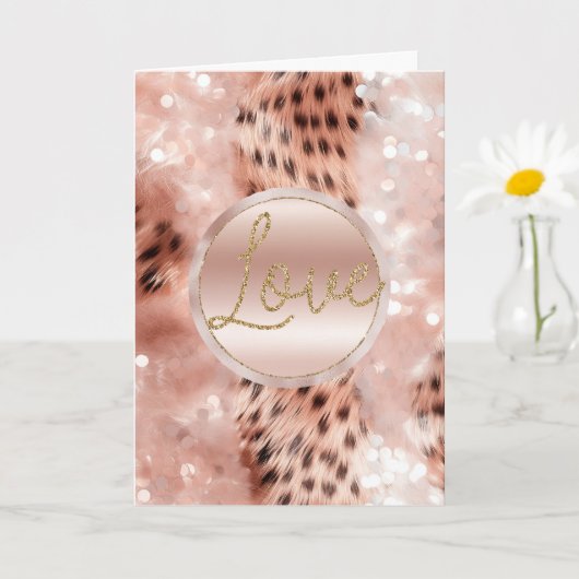 Carte Chic Joli Rose Gold Leopard (Petite plante)