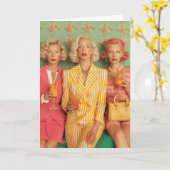 Carte Chic Ladies Retro Cocktail Moment (Fleur jaune)