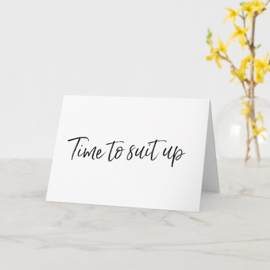 Carte Chic lettrage à la main "C'est l'heure de s'équipe (Fleur jaune)