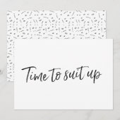 Carte Chic lettrage "C'est l'heure de s'équiper" (Devant / Derrière)