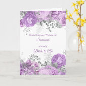 Carte Chic Lilac Silver Nom Floral Fête des mariées (Fleur jaune)