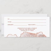 Carte Chic Marbre blanc Agate Rose Gold Certificat cadea (Dos)