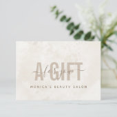 Carte Chic Marbre crème Couleurs douces Neutre Élégant (Debout devant)