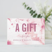 Carte Chic Marbre rose Élégant Glam Beauté Salon Moderne (Debout devant)