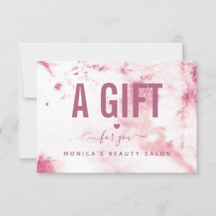 Carte Chic Marbre rose Élégant Glam Beauté Salon Moderne