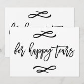 Carte Chic Mariage Lettré Bonne Larmes Imprimer (Devant / Derrière)