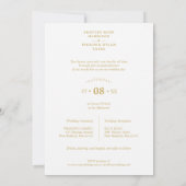 Carte Chic Mariage Luxe Branches Dorées Cadre Photo (Dos)