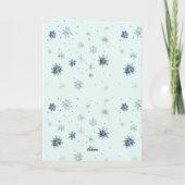 Carte Chic Mint Blue Snowflakes Black Hair Female (Dos)