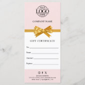 Carte Chic Modern Business Gift Certificate with Logo (Devant)