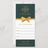 Carte Chic Modern Business Gift Certificate with Logo (Devant)