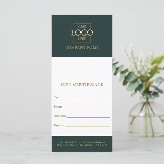 Carte Chic Modern Business Personalized Gift Certificate (Debout devant)