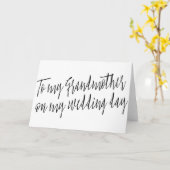 Carte Chic moderne "À ma grand-mère mon jour de mariage" (Fleur jaune)