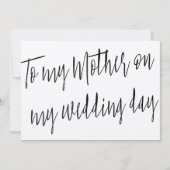 Carte Chic moderne "À ma mère le jour de mon mariage" (Devant)