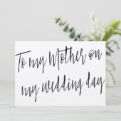 Carte Chic moderne "À ma mère le jour de mon mariage" (Debout devant)
