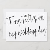 Carte Chic moderne "À mon Père le jour de mon mariage" (Devant)