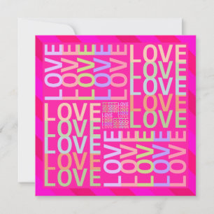 Carte Chic Moderne Pastel Couleur "AMOUR" Typographie Ar