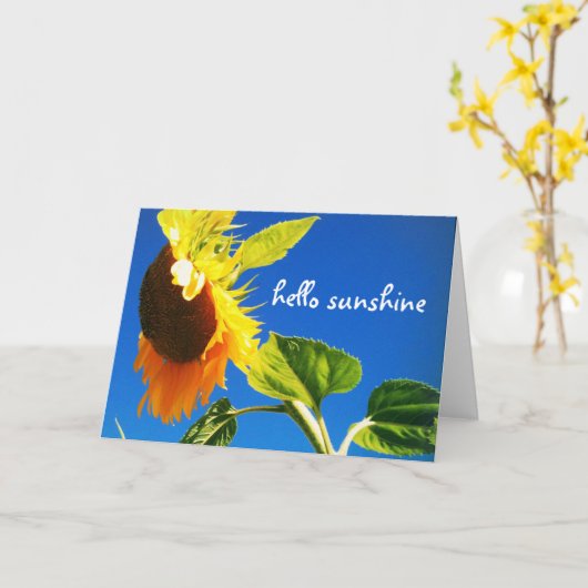 Carte Chic moderne tournesol jaune Hello Sunshine Script (Fleur jaune)