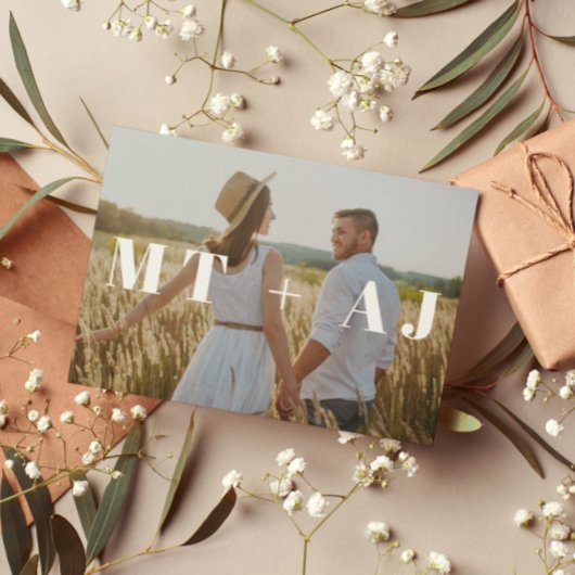 Carte Chic Monogramme superposition photo Enregistrer la