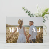 Carte Chic Monogramme superposition photo Enregistrer la (Debout devant)