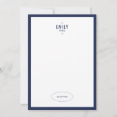 Carte Chic Navy Fashion Stylist / Influencer Note Card (Dos)
