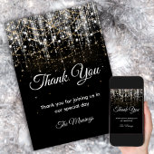 Carte Chic noir argent or lumières de vacances merci