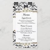 Carte Chic noir & blanc Damask Mariage Pearl (Devant / Derrière)
