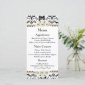 Carte Chic noir & blanc Damask Mariage Pearl (Debout devant)