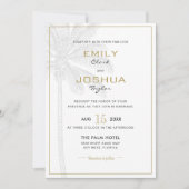 Carte Chic Palm Tree & Gold Faire-part de mariage (Devant)