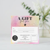 Carte Chic parties scintillant arc-en-ciel carré certifi (Debout devant)