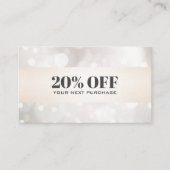Carte Chic Parties scintillant perlé blanc Bokeh C (Devant)
