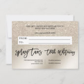 Carte Chic parties scintillant perle script spray certif (Dos)