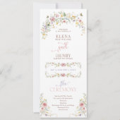 Carte Chic Pastel Fleur sauvage Fairytale Wedding Progra (Devant)