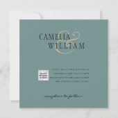 Carte Chic Photo Wedding Inviter QR Code Enregistrer Dat (Devant)
