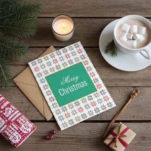 Carte Chic Poinsettias coloré Motif, Noël élégant